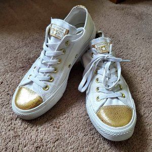 White and Gold Converse Chuck Taylor All Stars